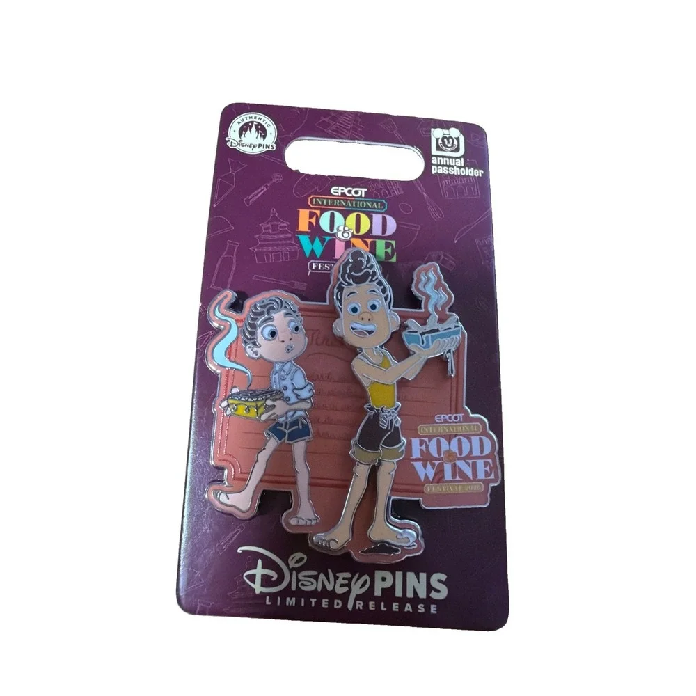 2026 Disney Parks Epcot Food & Wine Pixar Luca & Alberto Pin LR AP Passholder